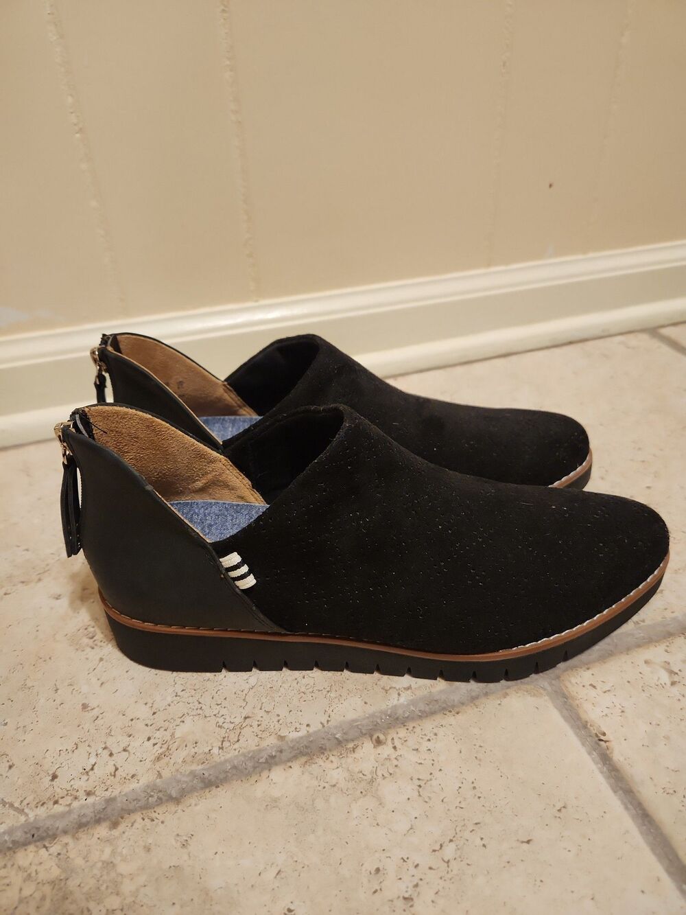 Dr. Scholl's Women's "Insane" Black Suede Booties Size 10